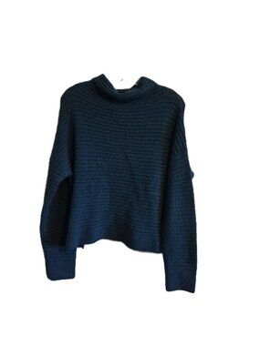 Madison Funnel Neck Sweater Large Blue